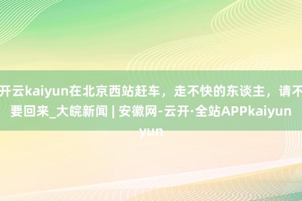 开云kaiyun在北京西站赶车，走不快的东谈主，请不要回来_大皖新闻 | 安徽网-云开·全站APPkaiyun