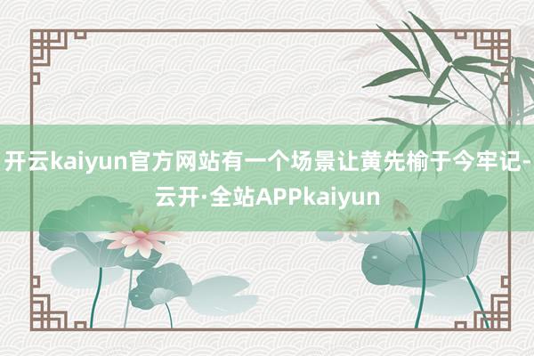 开云kaiyun官方网站有一个场景让黄先榆于今牢记-云开·全站APPkaiyun