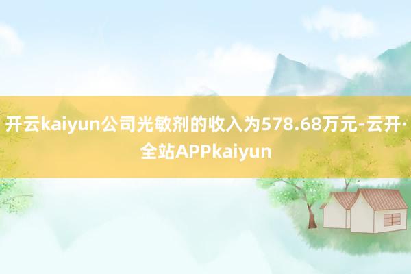 开云kaiyun公司光敏剂的收入为578.68万元-云开·全站APPkaiyun