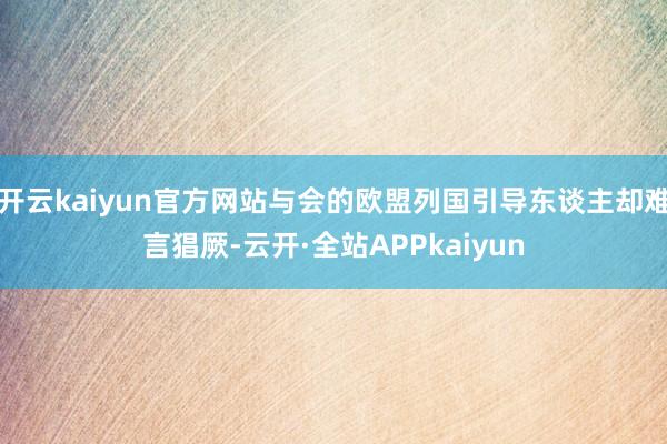 开云kaiyun官方网站与会的欧盟列国引导东谈主却难言猖厥-云开·全站APPkaiyun